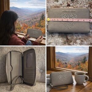 Michael Kors Studded Heart Wristlet Wallet – Cozy North Carolina Cabin Style